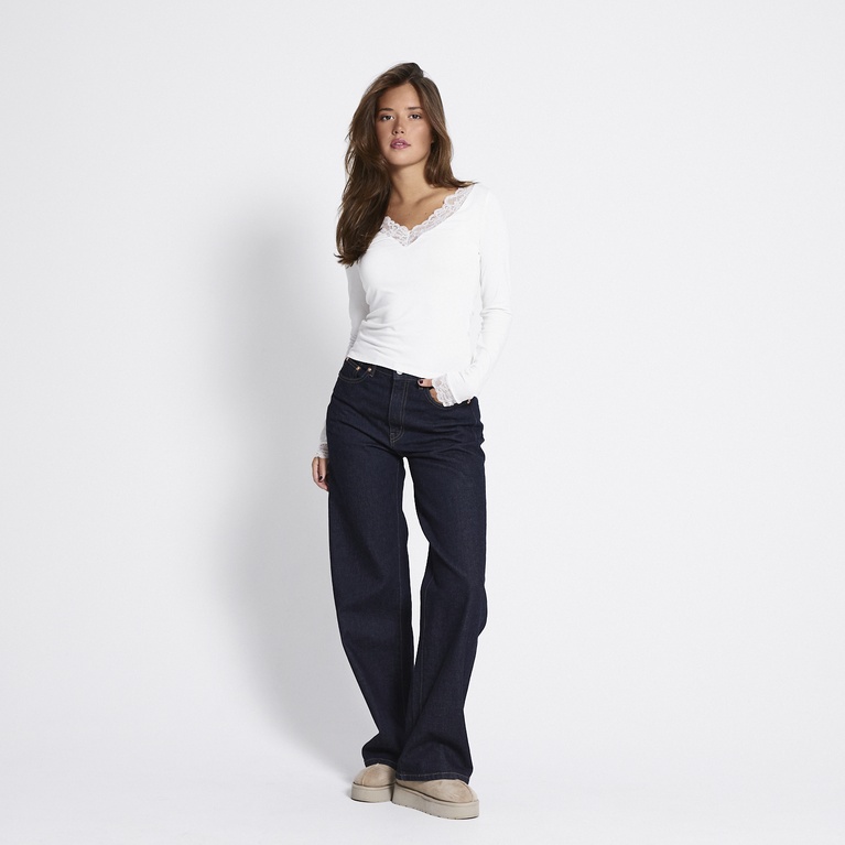 Long sleeve lace top "Angelina" Off white